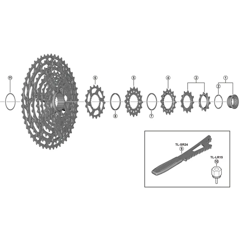 Shimano CS-M7100 Lock Ring and Spacer - Silver