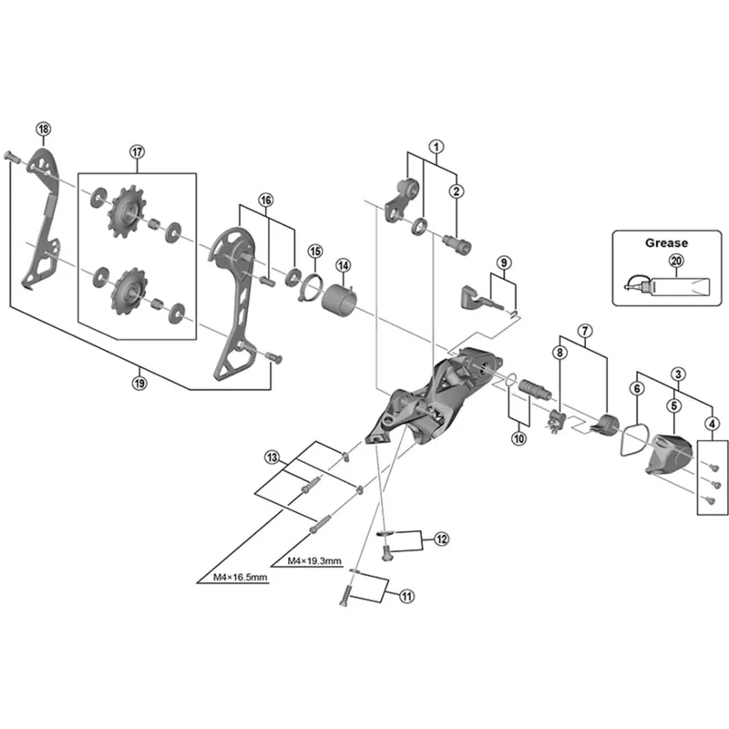 Shimano Deore RD-M6000 Tension and Guide Pulley Set GS-1