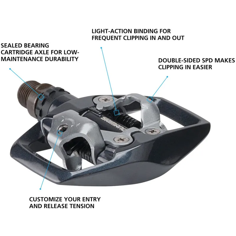 Shimano PD-ED500 Light Action SPD Mountain Bike Pedals - Black-6