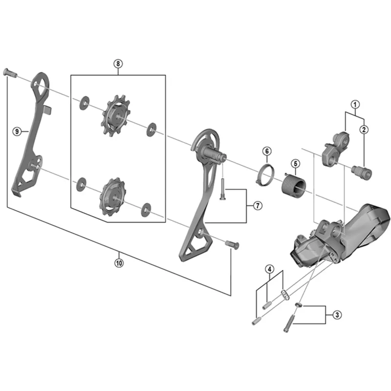 Shimano RD-R8050-GS Outer Plate and Fixing Bolt