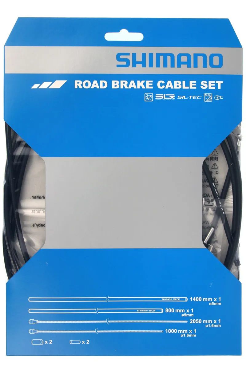 Shimano Road Brake Cable Set with SIL-TEC Coated Inner Wire - Black-1