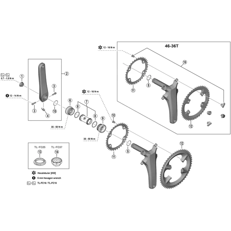 Shimano TL-FC37 HollowTech II BBR60 Bottom Bracket Socket-1