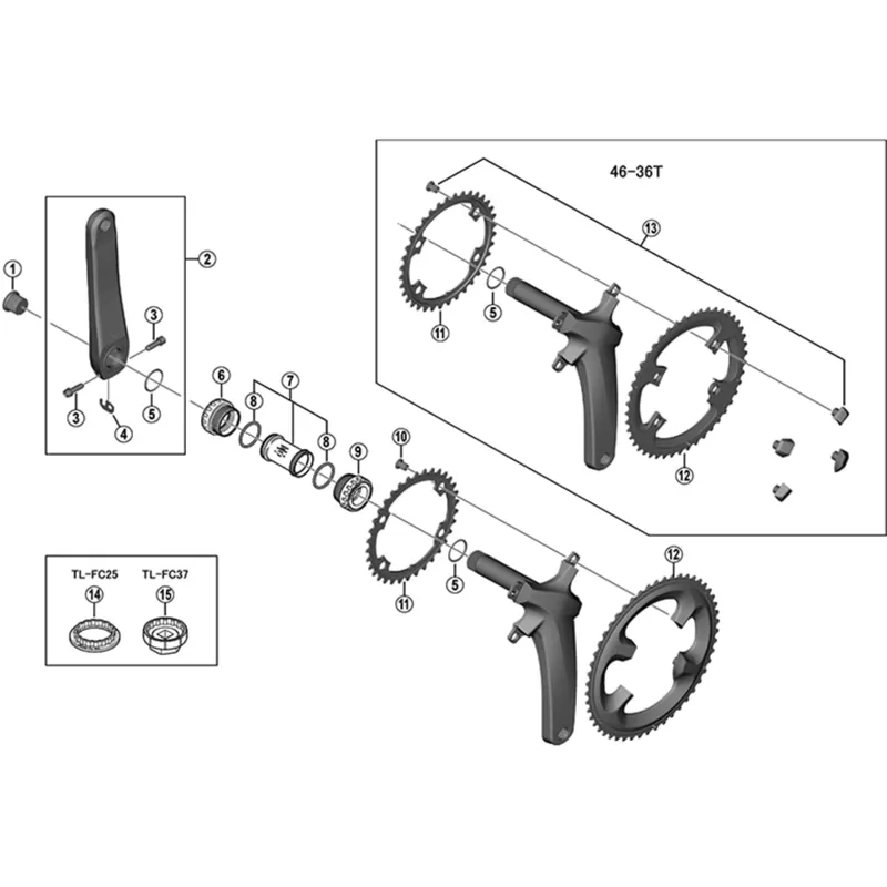 Shimano Ultegra FC-R8000 11-Speed Inner Chainring 34T-MS - Grey-1