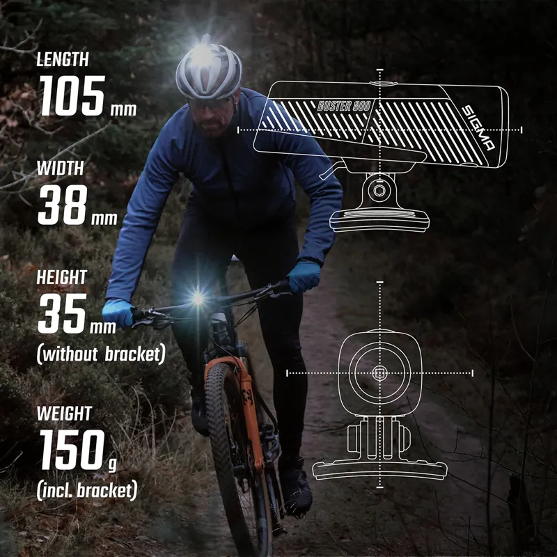 Sigma Buster 800 Bike Headlight with Helmet Mount-3