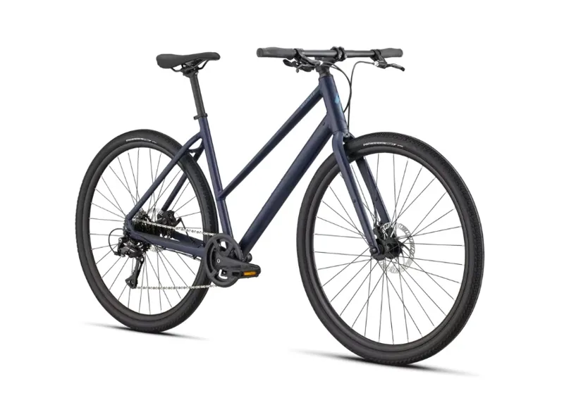 2025 Specialized Sirrus X 1.0 Step-Through Hybrid Bike - Satin Deep Marine-1