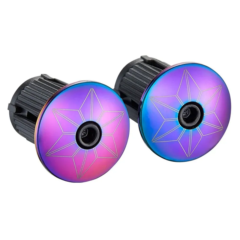 Supacaz Sticky Kush Galaxy Handlebar Tape - Oil Slick with Oil Slick Plugs-2