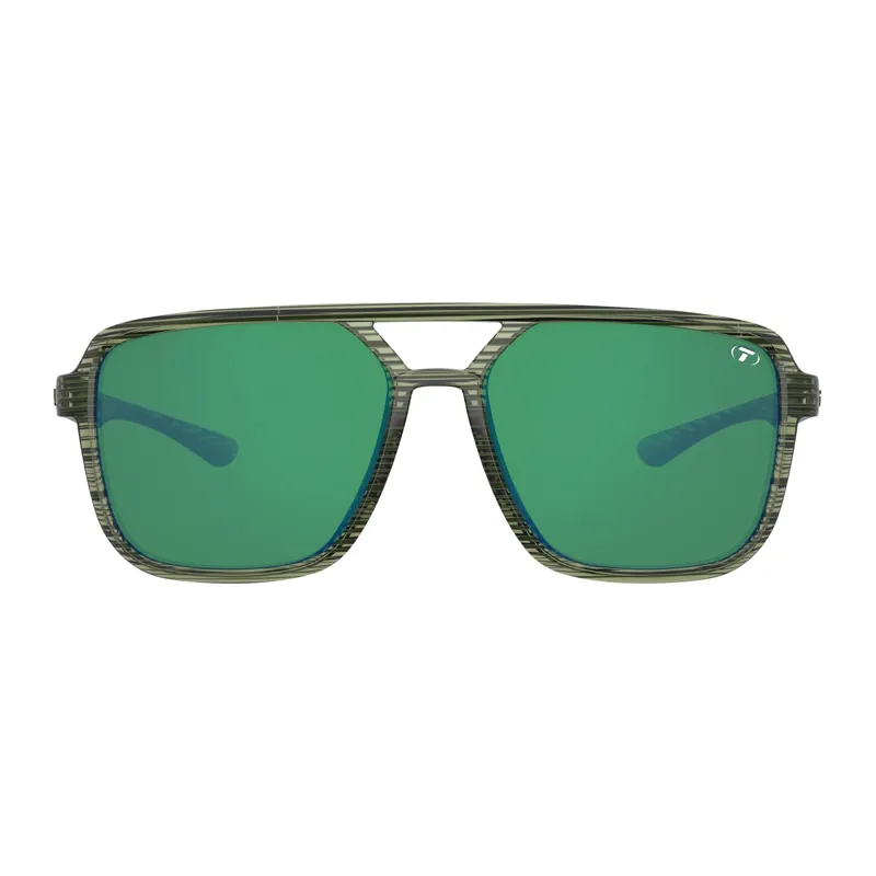 Tifosi Salto Polarised Single Lens Sunglasses - Olive Stripe Fade Emerald-1