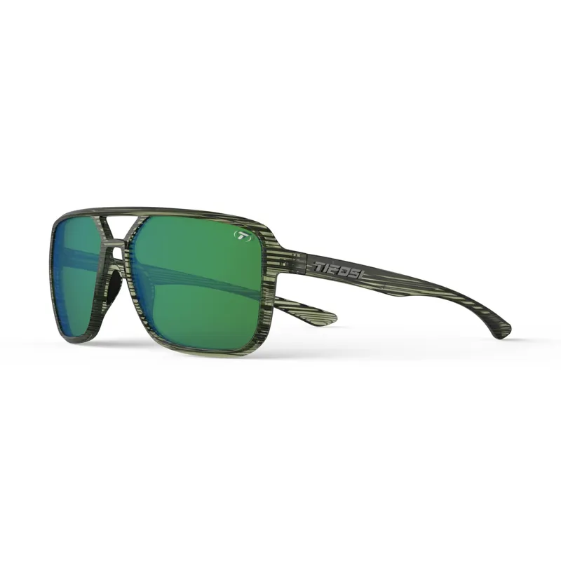 Tifosi Salto Polarised Single Lens Sunglasses - Olive Stripe Fade Emerald-3