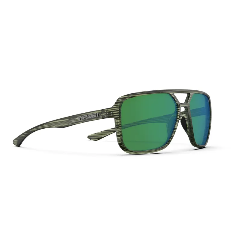 Tifosi Salto Polarised Single Lens Sunglasses - Olive Stripe Fade Emerald-4