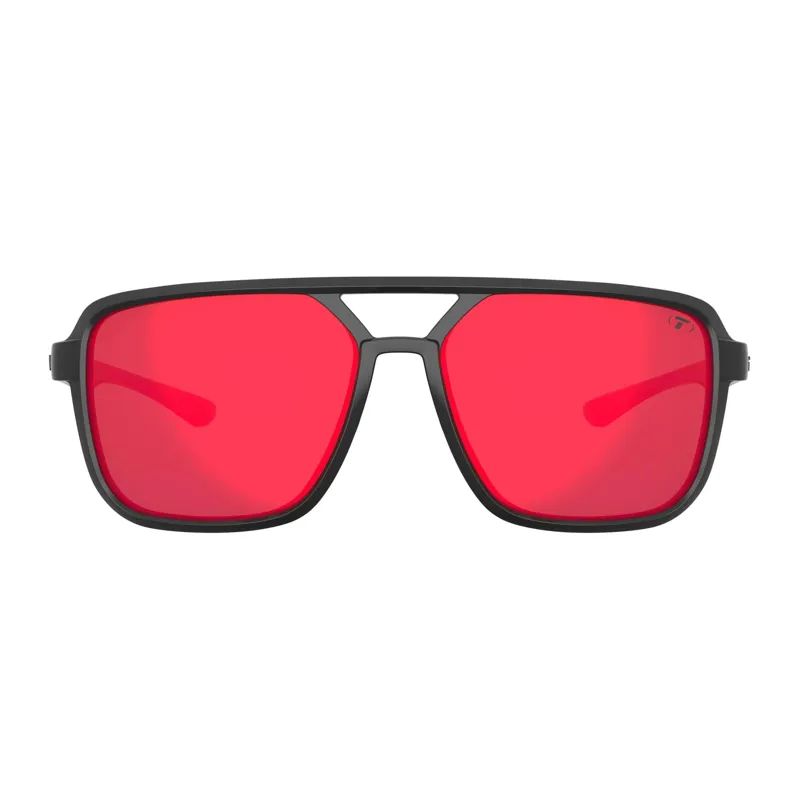 Tifosi Salto Single Lens Cycling Sunglasses - Blackout Smoke Red Mirror-1