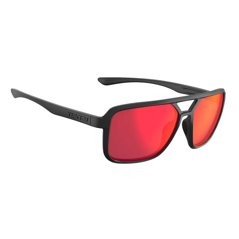 Tifosi Salto Single Lens Cycling Sunglasses - Blackout Smoke Red Mirror-2