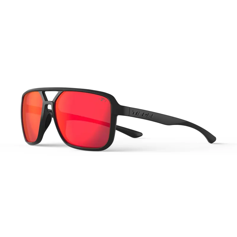 Tifosi Salto Single Lens Cycling Sunglasses - Blackout Smoke Red Mirror-3