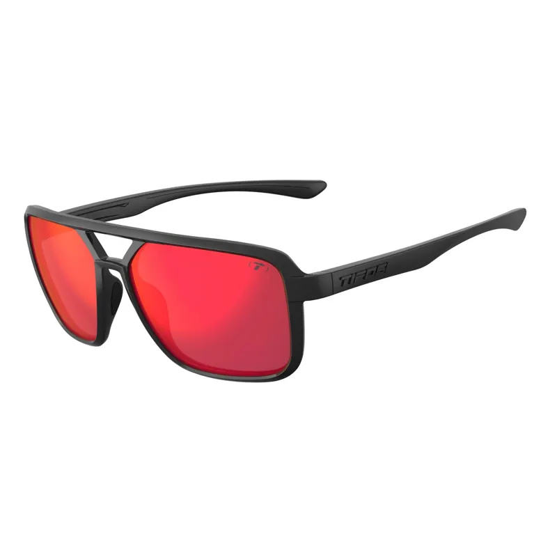 Tifosi Salto Single Lens Cycling Sunglasses - Blackout Smoke Red Mirror