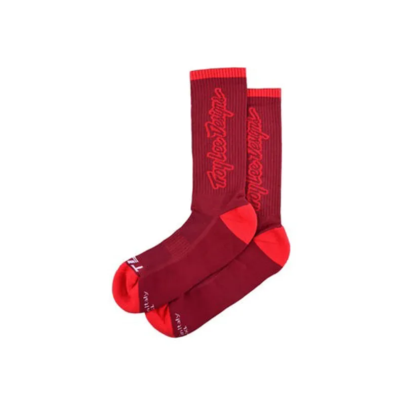 Troy Lee Deisgns Cycling Performance Socks - Signature Oxblood
