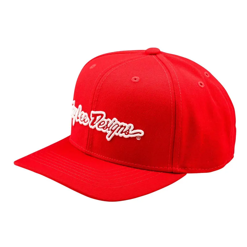 Troy Lee Designs Curved Bill Snapback Cap - Signature Team Red
