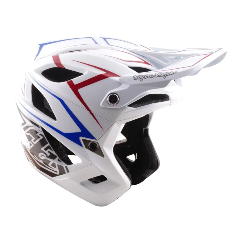 Troy Lee Designs Stage Stunt 3/4 MTB Helmet - Pinstripe White-3