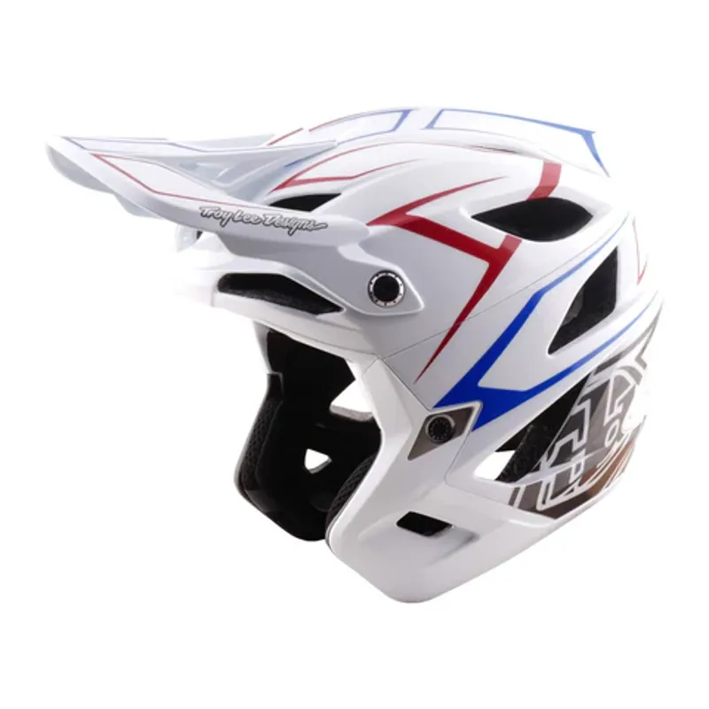 Troy Lee Designs Stage Stunt 3/4 MTB Helmet - Pinstripe White