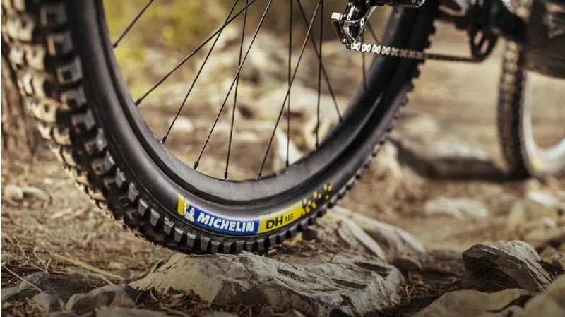 Michelin DH16 Racing Line Mountain Bike Tyre - Blue/Yellow-2