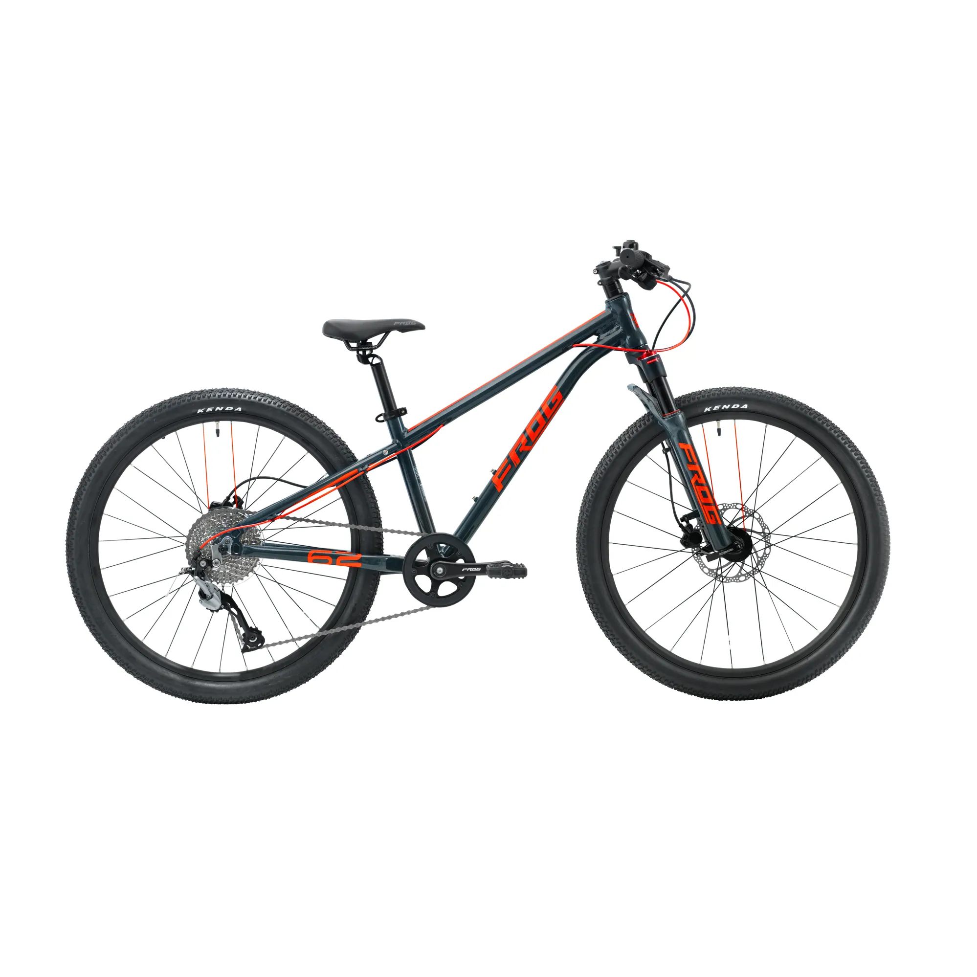 Frog 62 Kids Mountain Bike Metallic Grey/Neon Red