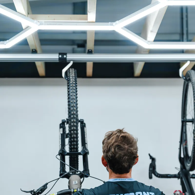Stashed SpaceRail Ceiling Bike Storage System-5