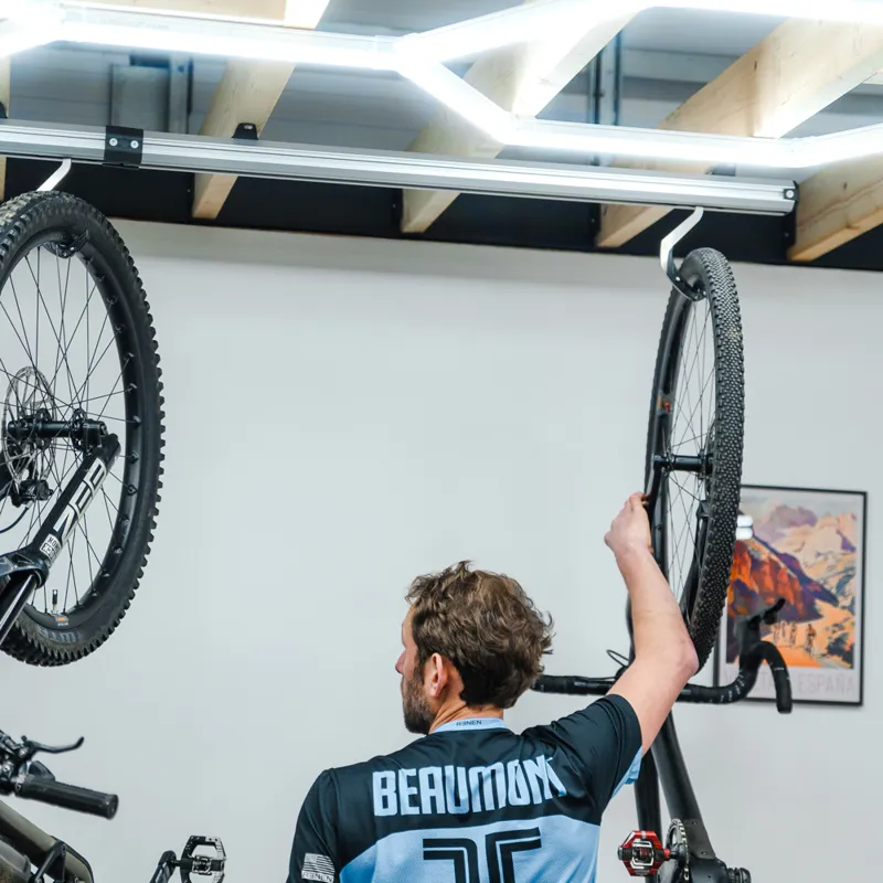 Stashed SpaceRail Ceiling Bike Storage System-3