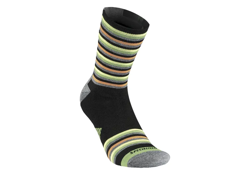 Specialized Full Stripe Mens Sock - Black/Neon Yellow/Green