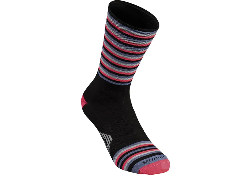 Specialized Full Stripe Cycling Socks - Black/Acid Red - Small EU 36-39