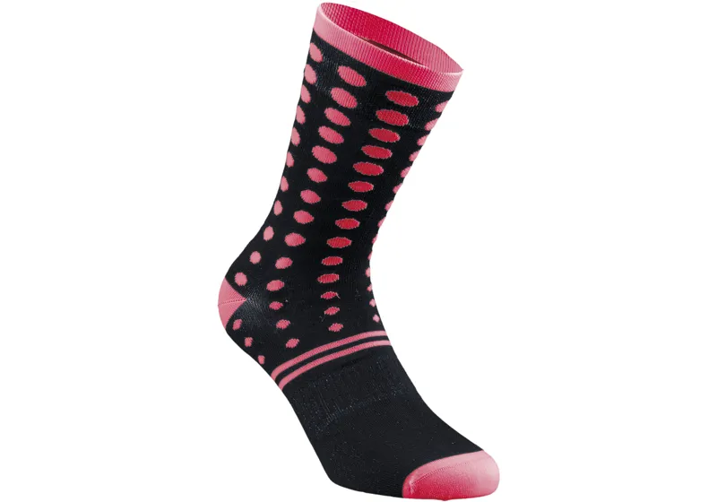 Specialized Polka Dot Winter Cycling Socks - Black/Acid Red - Size Medium