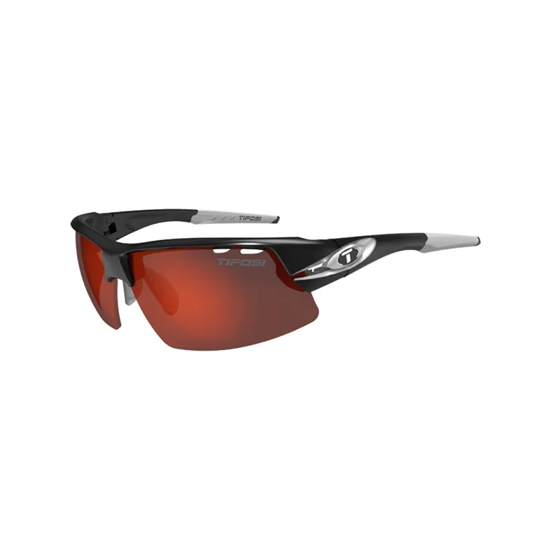 Tifosi Crit Half Frame Race Silver Clarion Red Sunglasses