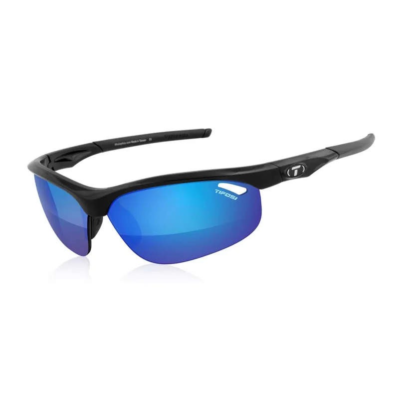 Tifosi Veloce Gloss Black Clarion Blue Lens Sunglasses