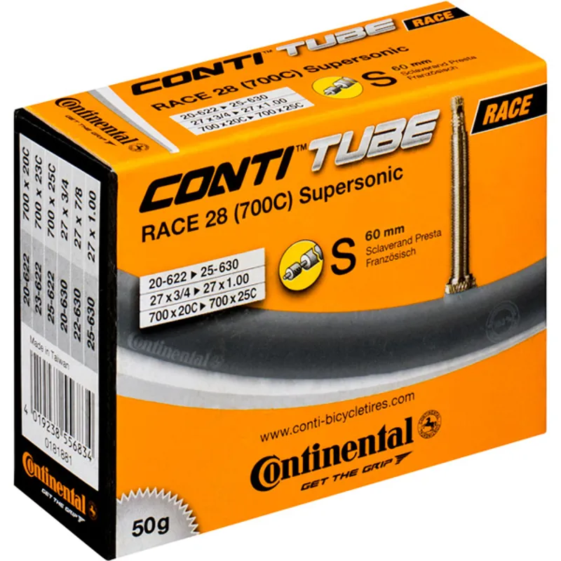 Continental Race Inner Tube Supersonic Presta 60mm Valve 700x20-25c - Black