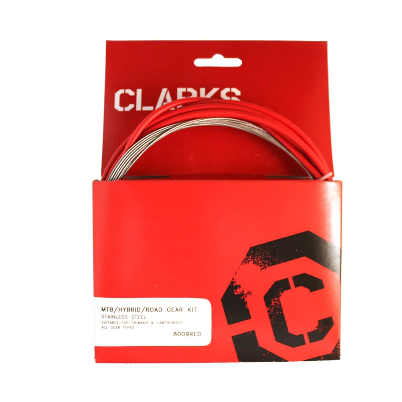 Clarks Universal S/S Front and Rear Cable Kit with SP4 Red Outer Casing-1