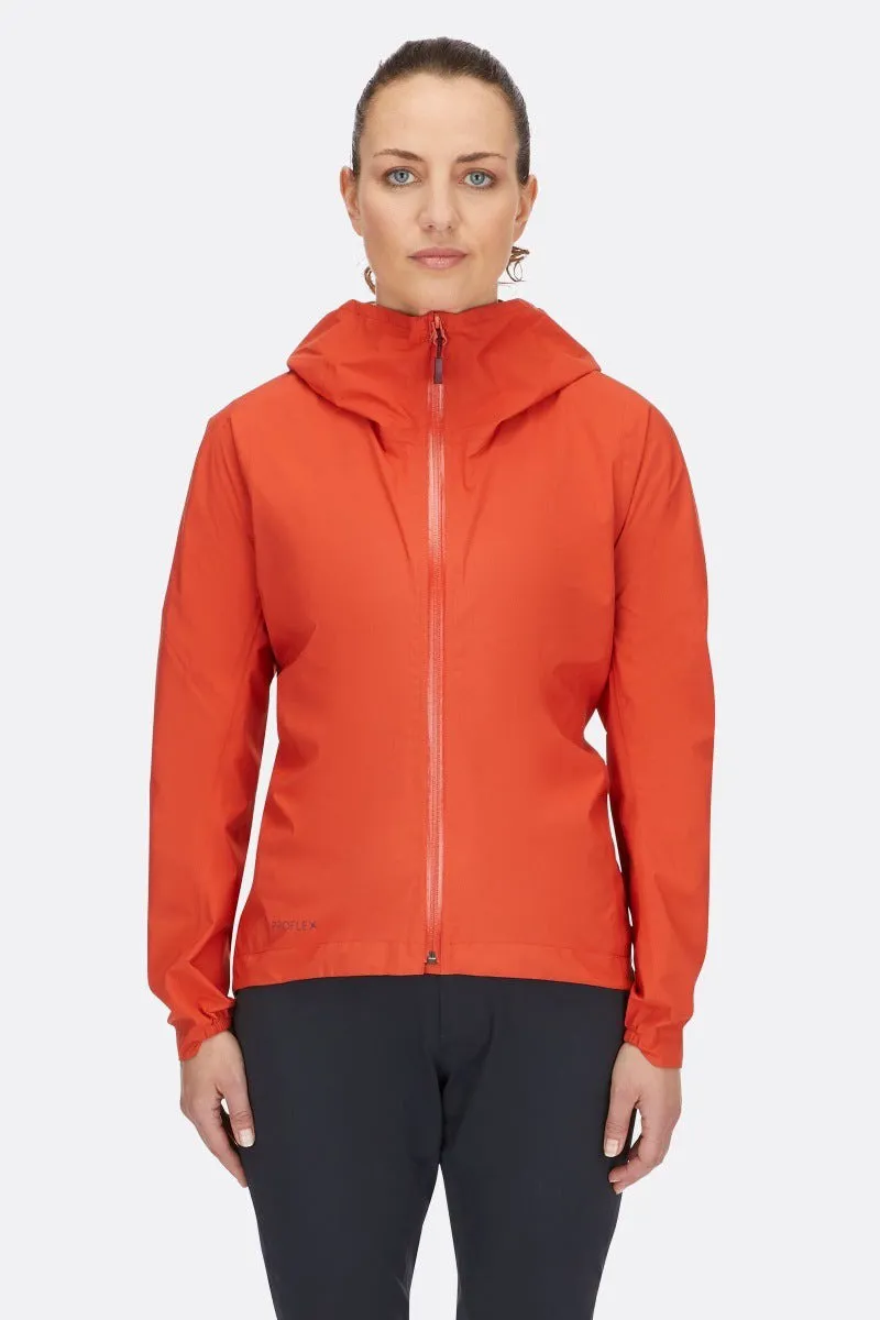 Rab Cinder Downpour Light Womens Waterproof Biking Jacket - Red Grapefruit