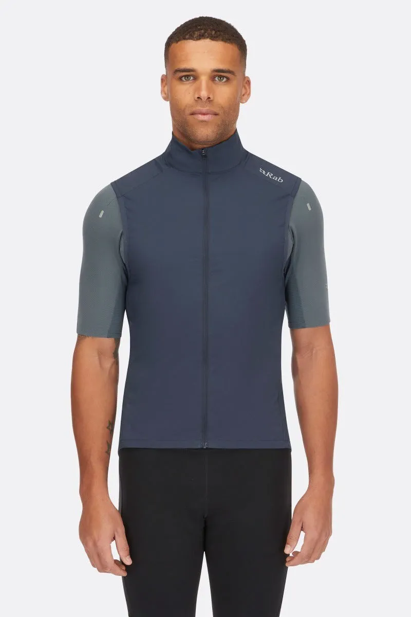 Rab Cinder Windveil Mens Cycling Vest - Tempest Blue