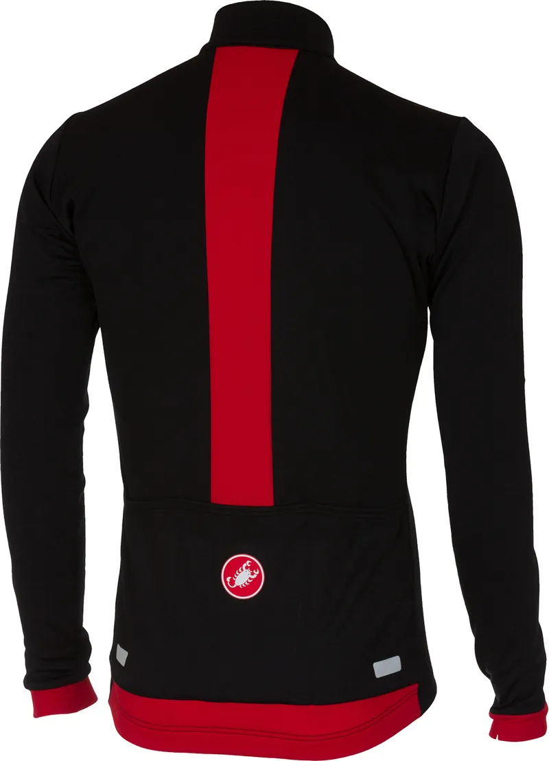 Castelli Fondo Full Zip Long Sleeve Jersey - Black/Red-1