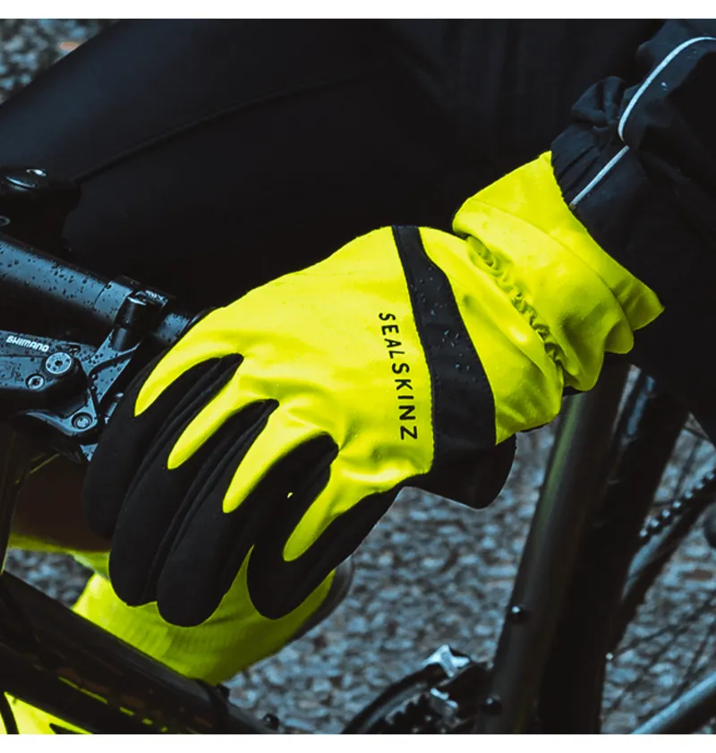 SealSkinz Waterproof All Weather Cycle Glove - Neon Yellow/Black-3