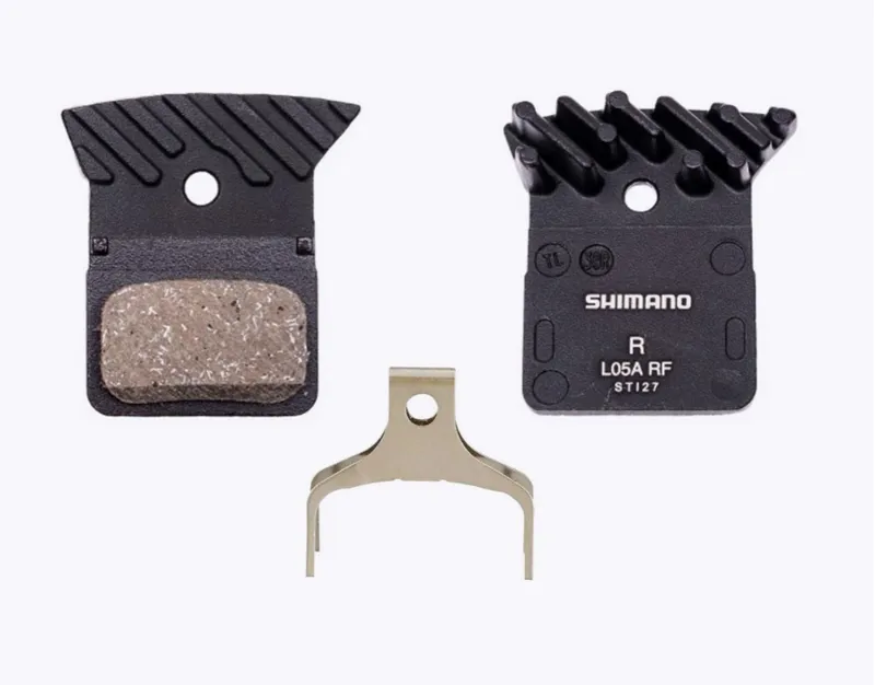 Shimano L05A-RF Disc Brake Pads and Spring Alloy Back with Cooling Fins
