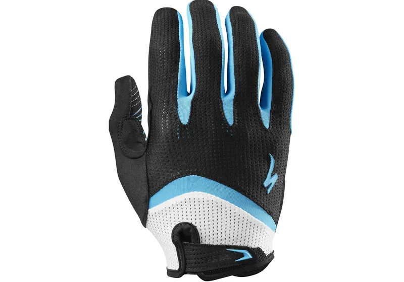 Specialized Body Geometry Gel Long Finger Wiretap Mens Glove - Cyan