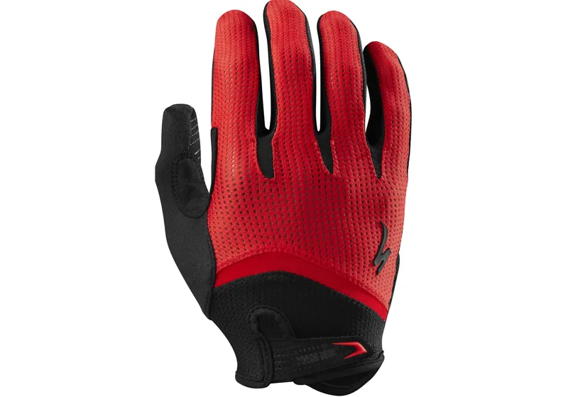 Specialized Body Geometry Gel Wiretap Long Finger Gloves - Red