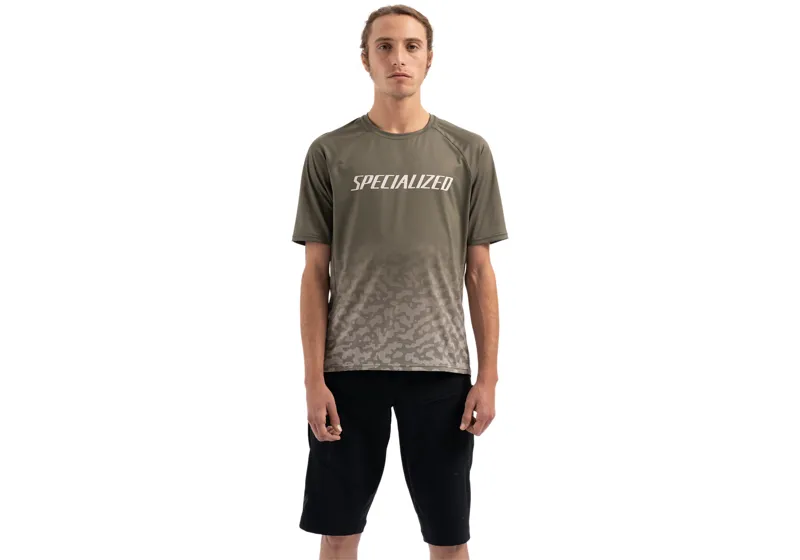 Specialized Enduro Air Short Sleeve Mens Mountain Bike Jersey - Oak Green/White