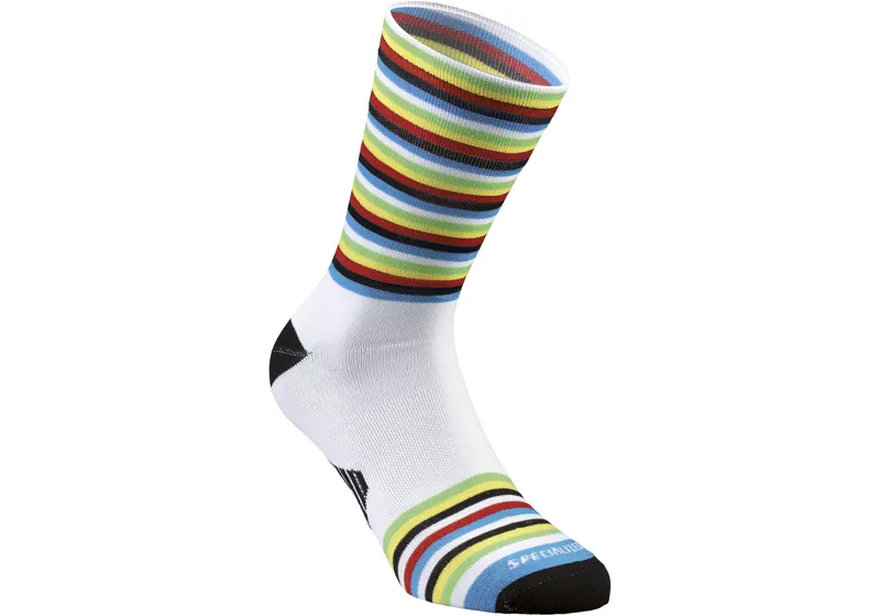 Specialized Full Stripe Mens Summer Sock - White/Black/Turquoise
