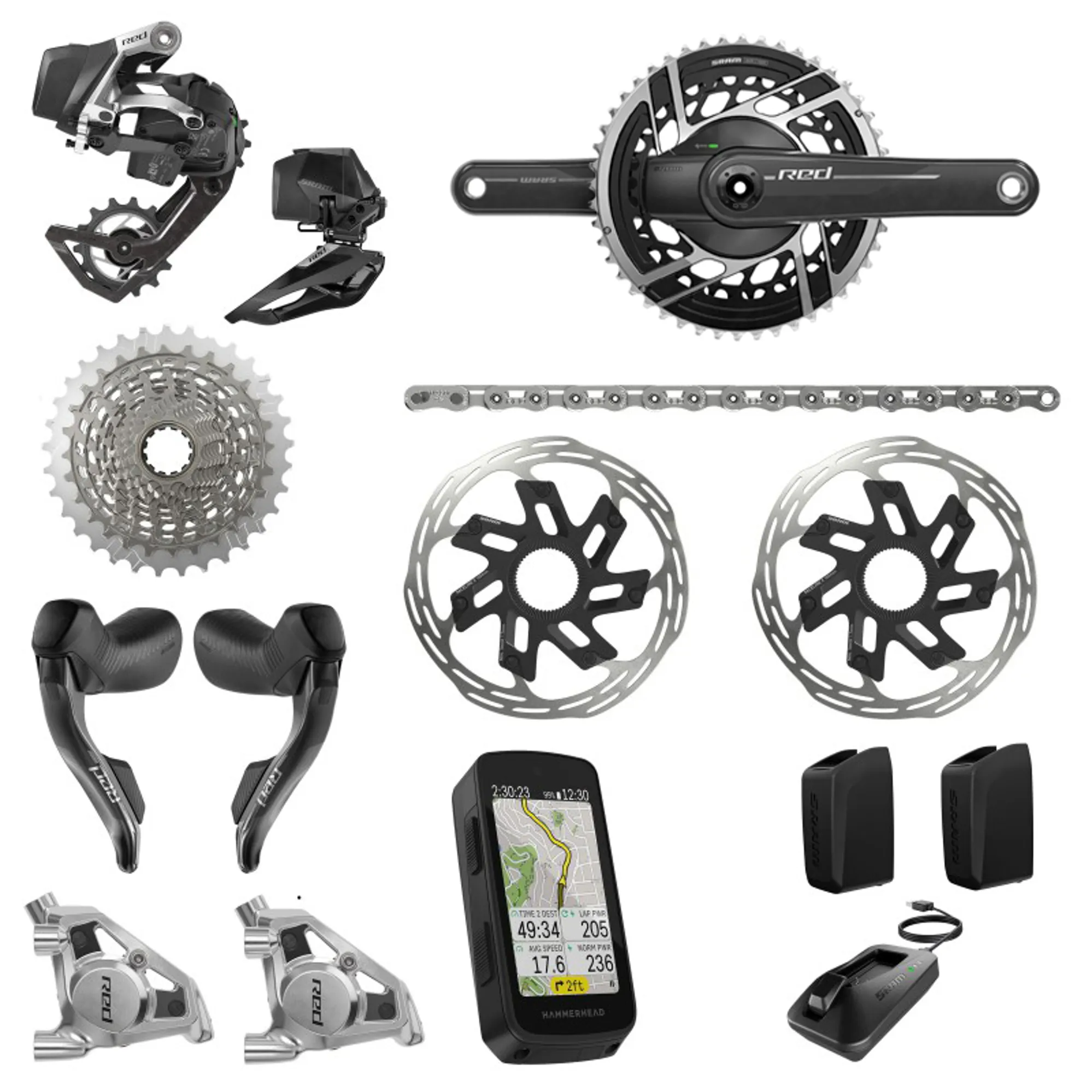 SRAM Red AXS E1 Hammerhead Karoo Complete Groupset with Power 10-36T