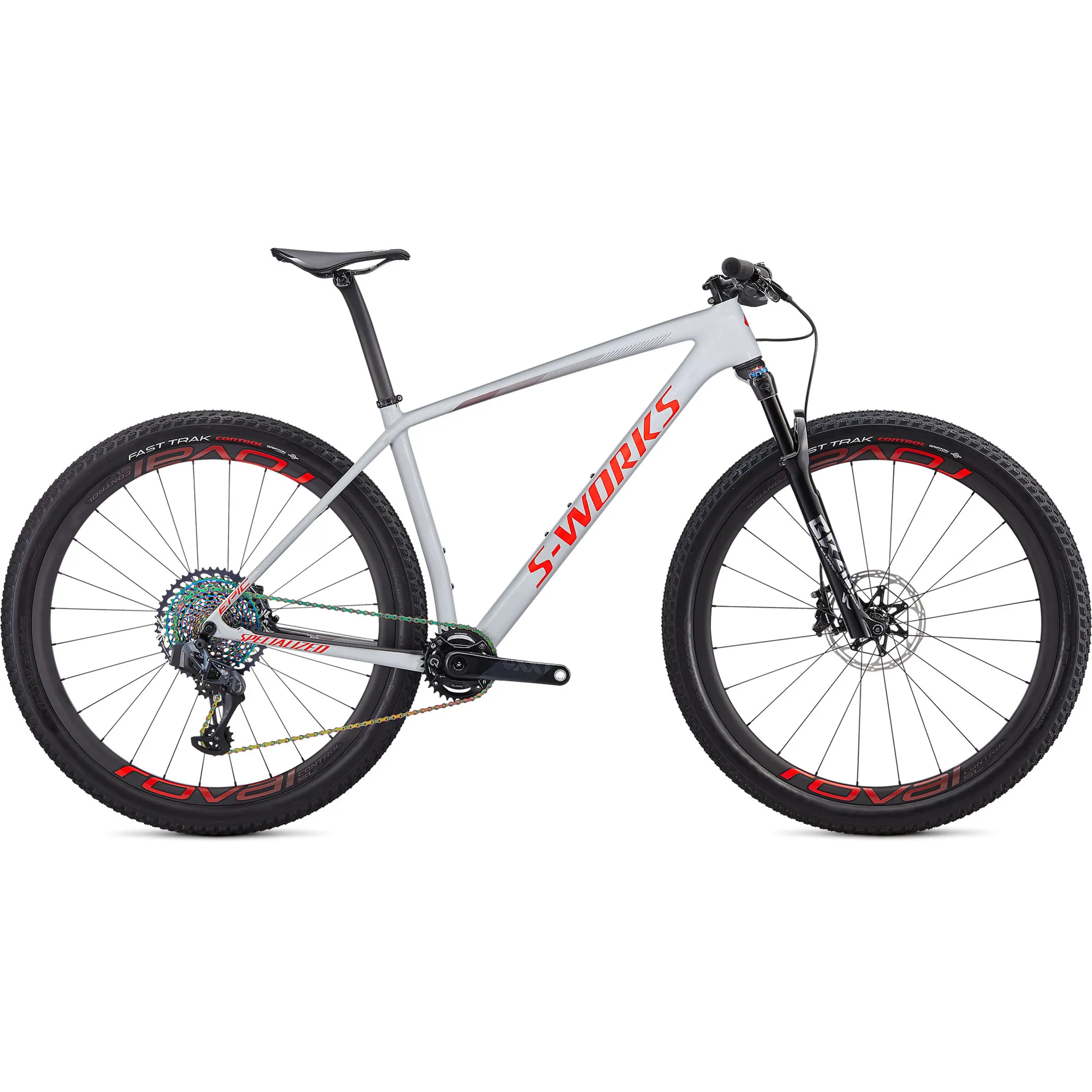 2020 S-Works Epic Hardtail AXS Mountain Bike Gloss Dove Grey/Red