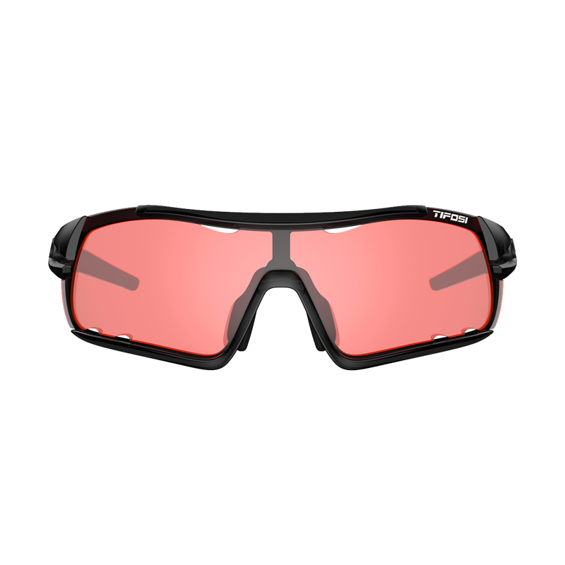 Tifosi Davos Enliven Bike Red Lens Sunglasses - Crystal Black/Red-1