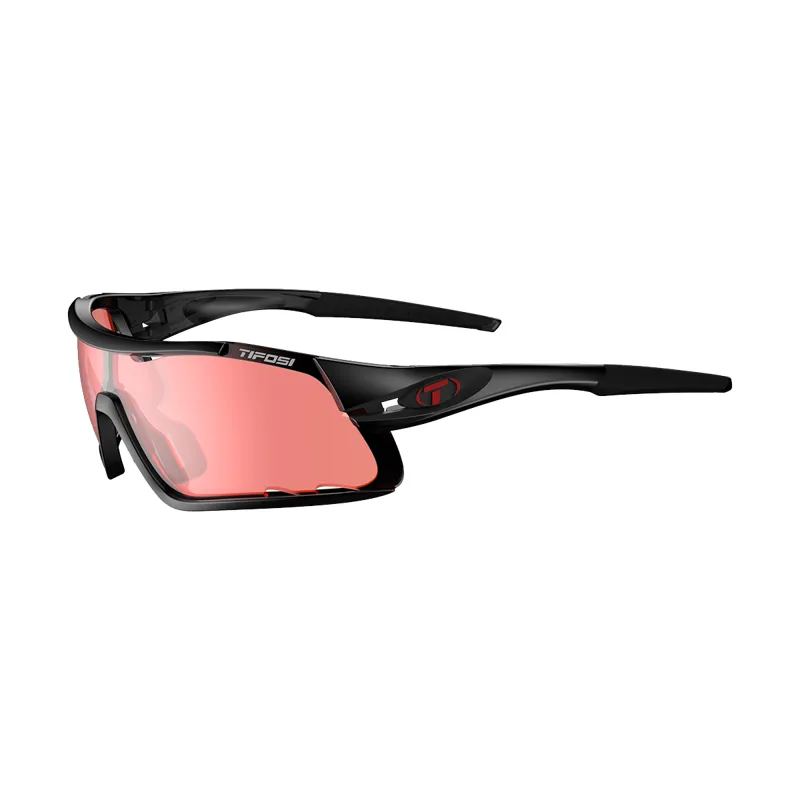 Tifosi Davos Enliven Bike Red Lens Sunglasses - Crystal Black/Red