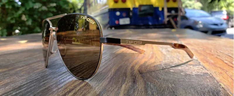 Tifosi Shwae Single Lens Aviator Sunglasses - Midnight Gold/Brown-5