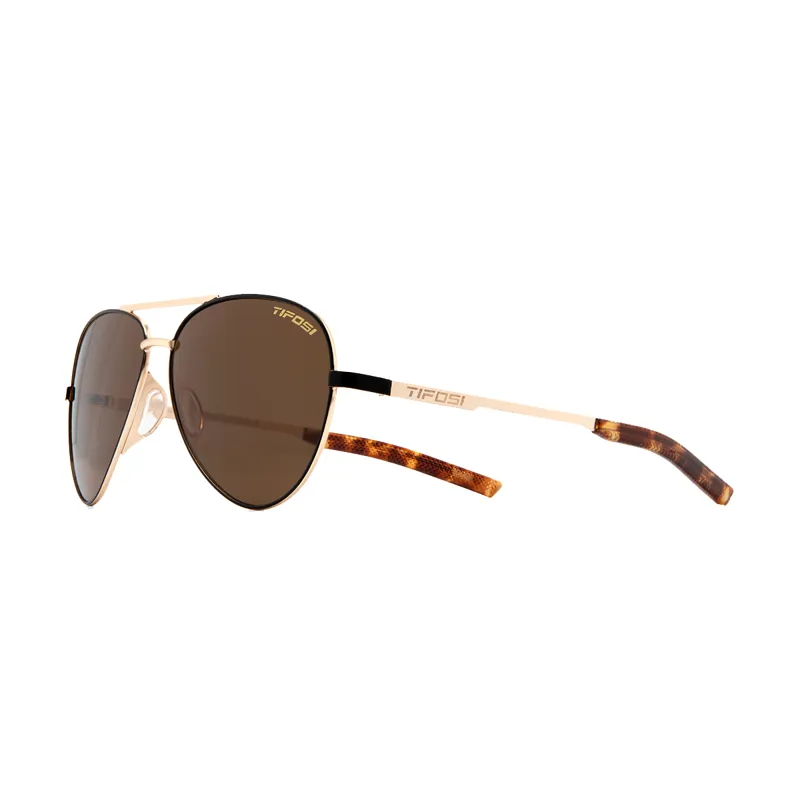 Tifosi Shwae Single Lens Aviator Sunglasses - Midnight Gold/Brown