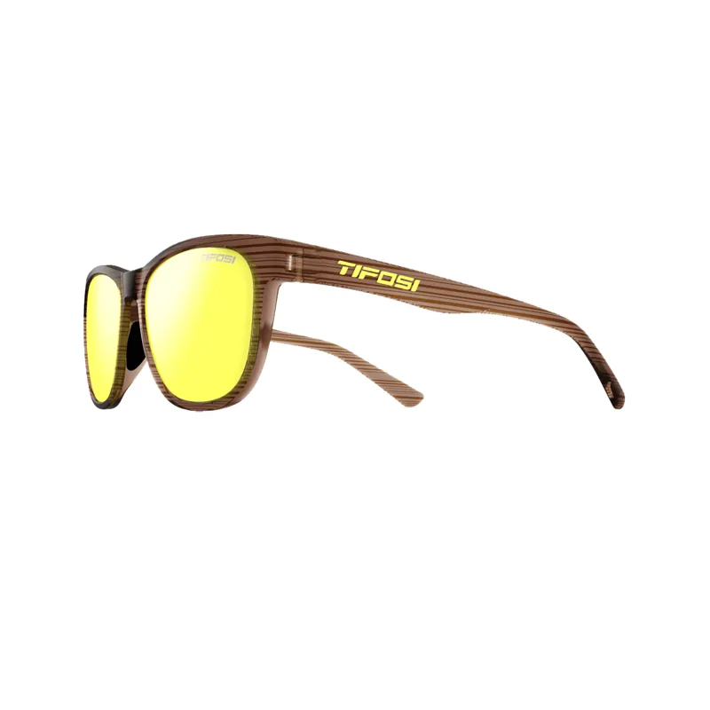 Tifosi Swank Single Lens Sunglasses Woodgrain/Smoke Yellow