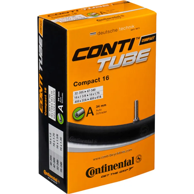 Continental Compact Inner Tube Schrader 40mm Valve 24 x 1.25-1.75 - Black