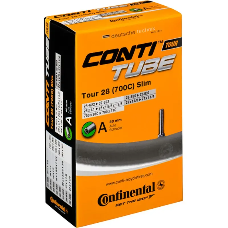 Continental Schrader 40mm Valve 700 x 28-37c Bicycle Tour Inner Tube - Black